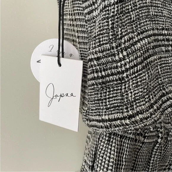 Japna Black White Gingham Two Piece Set Medium | Crop Top Mini Skirt NWT - Picture 15 of 16
